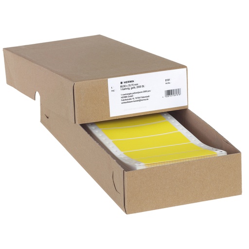 [817084] Etiquette HERMA 8181 88,9x35,7mm 1 rangée jaune 2000 pièces