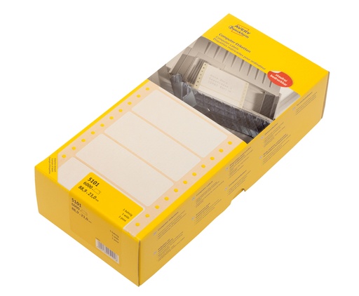 [811509] Etiket Avery 5101 88.9x23mm 1-baans wit 6000 stuks