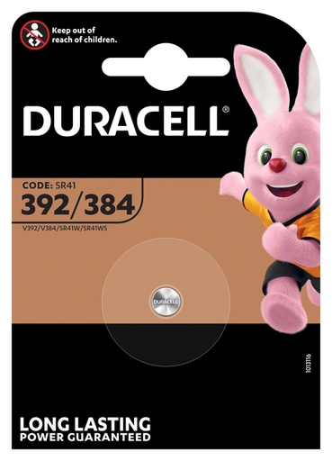 [413633] Pile bouton Duracell 1x392/384 alcaline Ø7,9mm 1,5V-45mAh