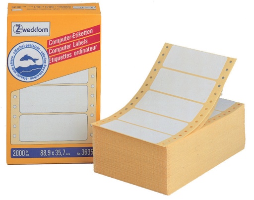 [811502] Etiquette Avery Zweckform 3615 88,9x35,7mm 1 rangée blanc 4000 pcs