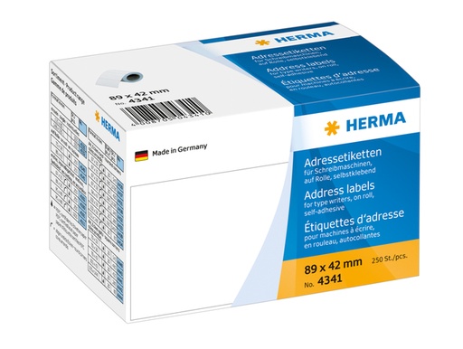 [817059] Etiket HERMA adres 4341 89X42mm op rol 250stuks