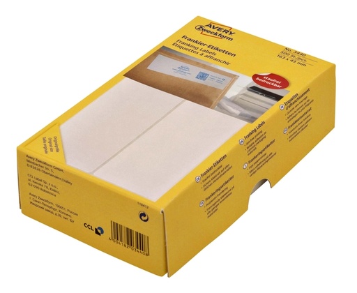 [811411] Etiquette affranchissement Avery 3441 128x38mm 500 pcs