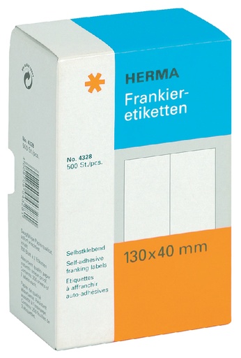 [817401] Frankeeretiket HERMA 4328 dubbel 130x40mm 500stuks