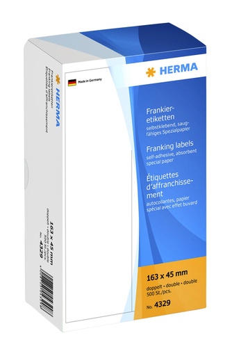 [817411] Frankeeretiket HERMA 4329 dubbel 163x45mm 500stuks