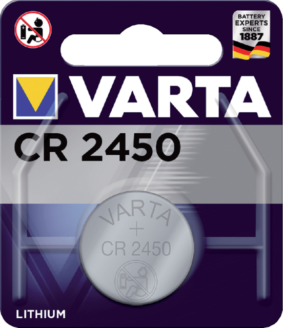 Batterij Varta knoopcel CR2450 lithium blister à 1stuk