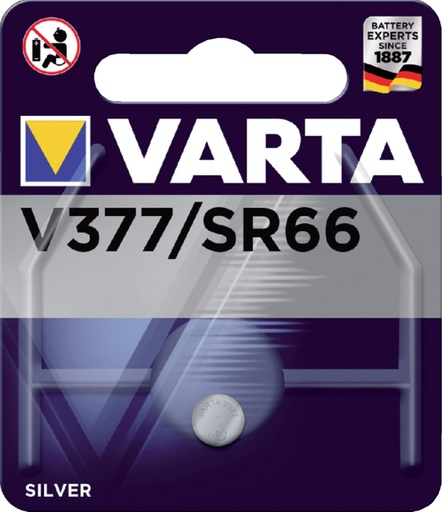 [413873] Batterij Varta knoopcel V377 horloge blister à 1stuk