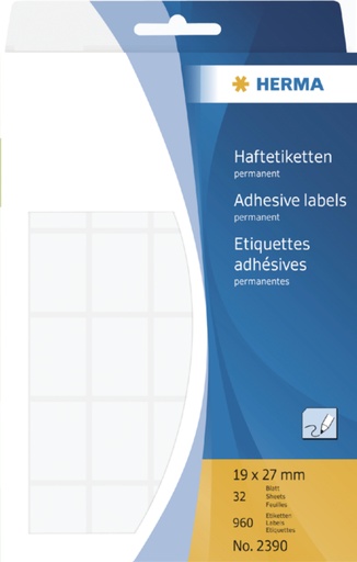 [816560] Etiket HERMA 2390 19x27mm wit 960 stuks