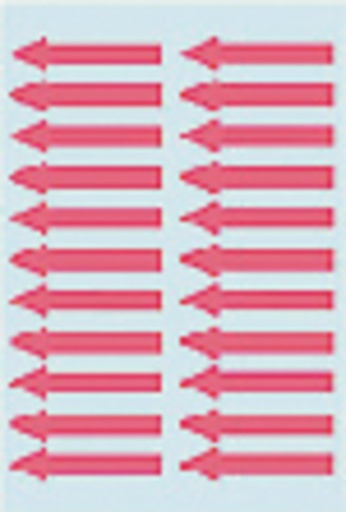 [816885] Etiquette HERMA 4143 38x7mm flèches rouge 88 pièces