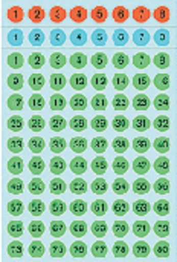[818048] Etiket HERMA 4129 8mm getallen 1-160 kleur assorti 576 stuks