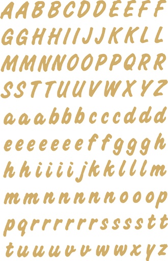 [818175] Etiket HERMA 4152 8mm letters A-Z goud op transparant 238 stuks