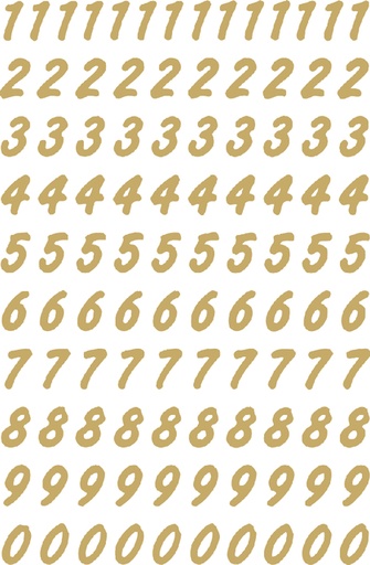 [818174] Etiket HERMA 4151 8mm getallen 0-9 goud op transparant 200 stuks