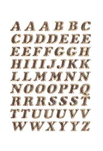 [818181] Etiquette HERMA 4192 lettres A-Z dorées 8mm 61 pcs