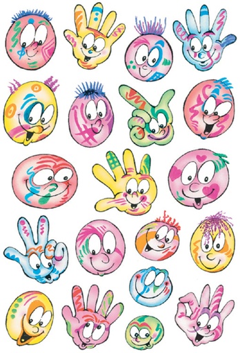 [818018] Etiquette HERMA 3531 Visages multicolores