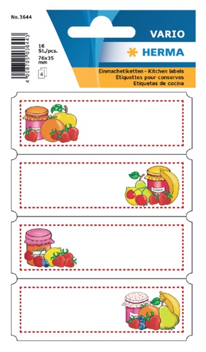 [810970] Etiket HERMA 3644 keuken vrucht assortiment