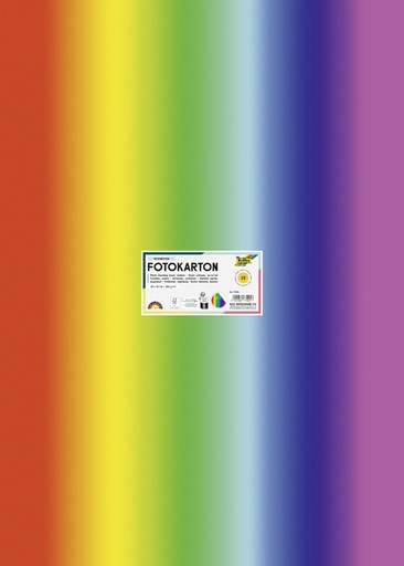 [141698] Carton photo Folia 50x70cm 300g 10 feuilles n° 1650 arc-en-ciel