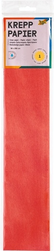 [141862] Papier crépon Folia 250x50cm 10 feuilles n° 134 rouge vif