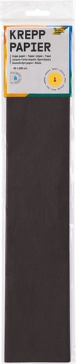[141851] Papier crépon Folia 250x50cm 10 feuilles n° 199 noir