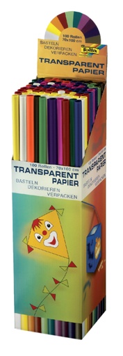 [129008] Transparant papier Folia 70x100cm 42gr assorti kleuren