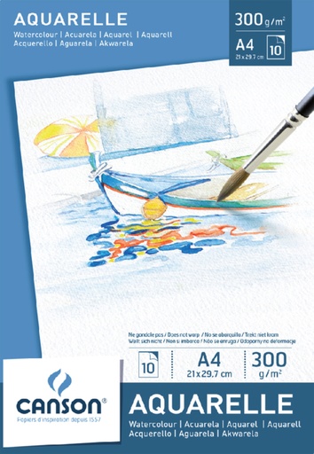 [746256] Bloc aquarelle Canson A4 300g 10 feuilles