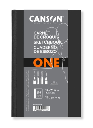[746331] Schetsboek Canson Art Book One hardcover 98vel 100gr 140x216mm wit