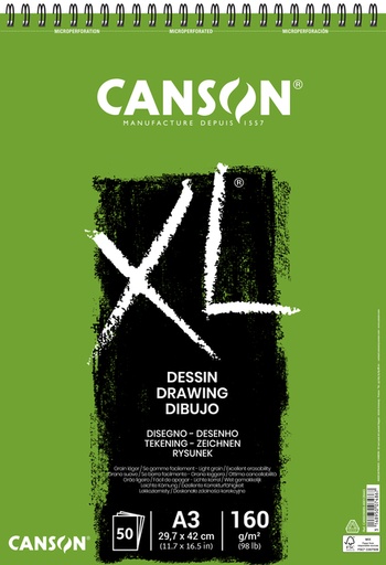 [746274] Tekenpapier Canson XL Drawing 50vel 160gr A3 wit