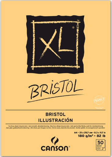 [746281] Bloc à dessin Canson XL Bristol A4 50 feuilles 180g A4 ultra blanc