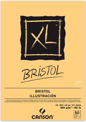 [746282] Bloc à dessin Canson XL Bristol A3 50 feuilles 180g ultra blanc