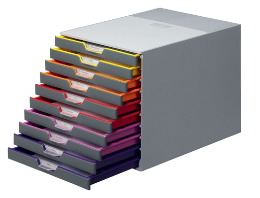 [921003] Module à tiroirs Durable Varicolor 10 tiroirs gris