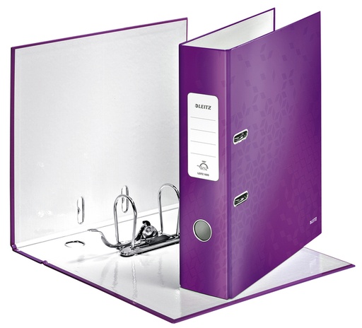 [502459] Classeur à levier Leitz WOW 180° A4 80mm laminé violet
