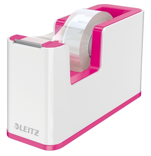 [807014] Dévidoir ruban adhésif Leitz WOW blanc/rose