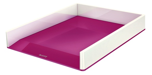 [390402] Corbeille à courrier Leitz WOW Dual blanc/rose