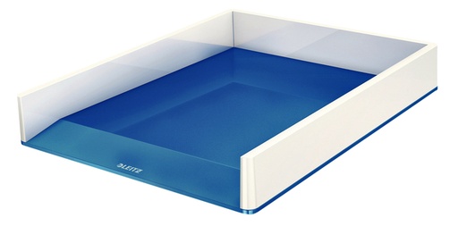 [390403] Corbeille à courrier Leitz WOW Dual blanc/bleu