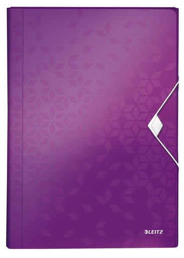 [502921] Trieur Leitz WOW pour A4 6 compartiments PP violet