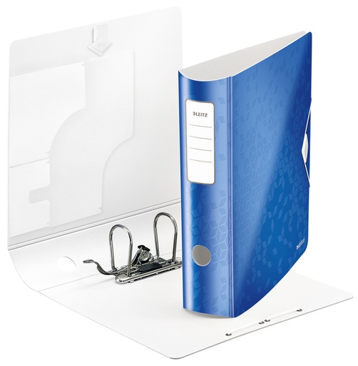 [502473] Classeur à levier Leitz WOW Active 180° A4 80mm PP bleu