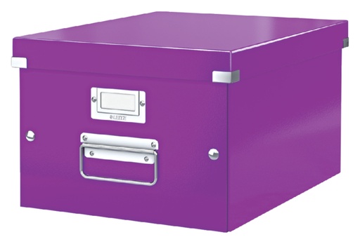 [531236] Boîte de rangement Leitz Click & Store WOW carton recyclé 281x200x370mm violet