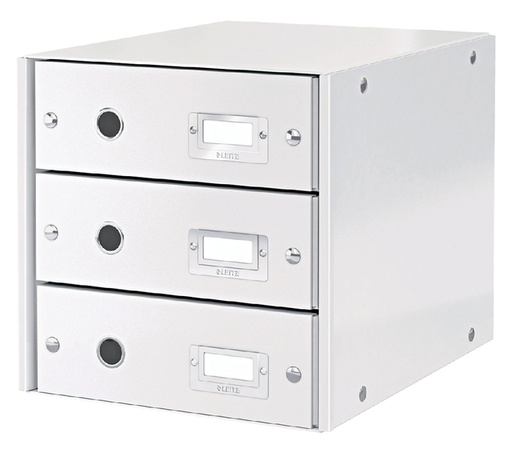 [531109] Bloc de classement Leitz Click & Store WOW 3 tiroirs carton recyclé blanc