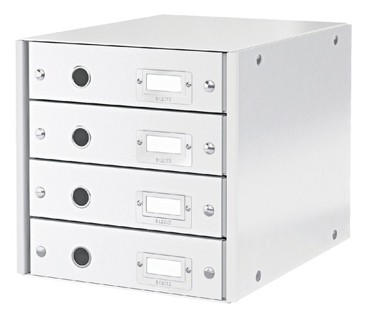 [531111] Bloc de classement Leitz WOW Click & Store 4 tiroirs carton recyclé blanc