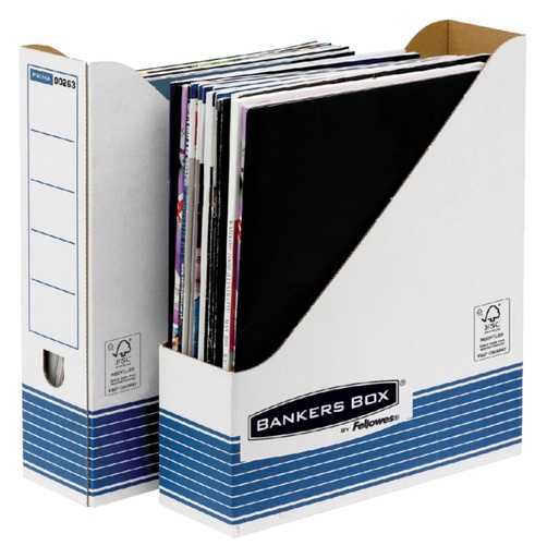 [506042] Tijdschriftcassette Bankers Box System A4  wit blauw