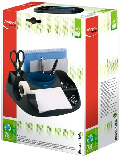 [392452] Organiseur bureau Maped Essentials Green Maxi 8 compartiments noir
