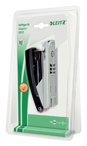 [301246] Agrafeuse Leitz NeXXt petit modèle 25 feuilles noir blister