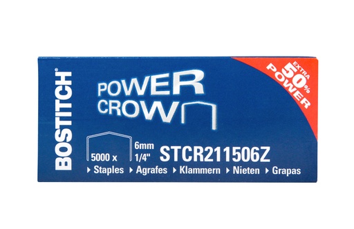 [306480] Agrafes Bostitch B8 acier STRC2115 6mm dos courbé 5000 pièces