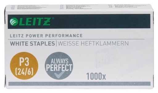 [306416] Agrafes Leitz 24/6 blanc 1000 pièces