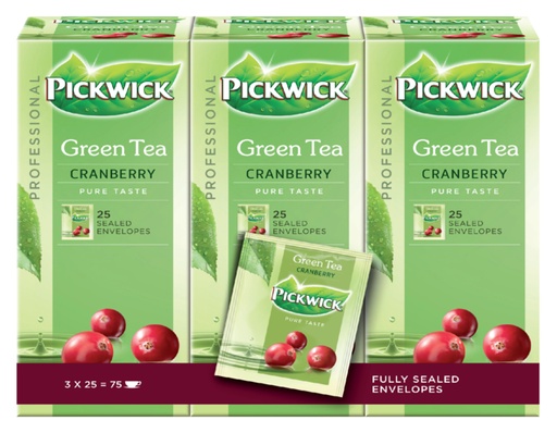 [890378] Thé Pickwick vert cranberry 25x 1,5g