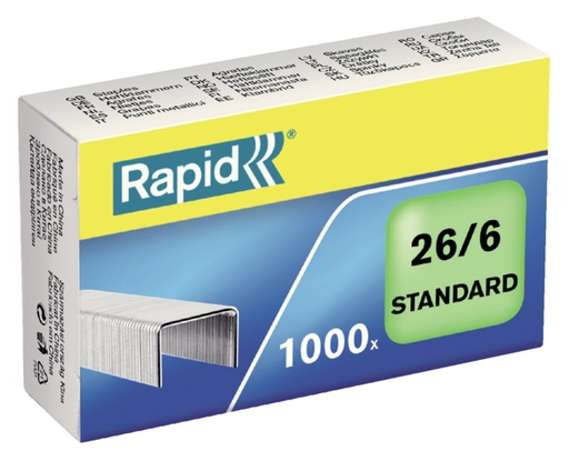 [306229] Agrafes Rapid 26/6 galvanisé standard 1000 pcs