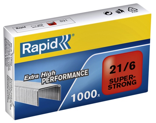 [306209] Agrafes Rapid 21/6 galvanisé super strong 1000 pcs