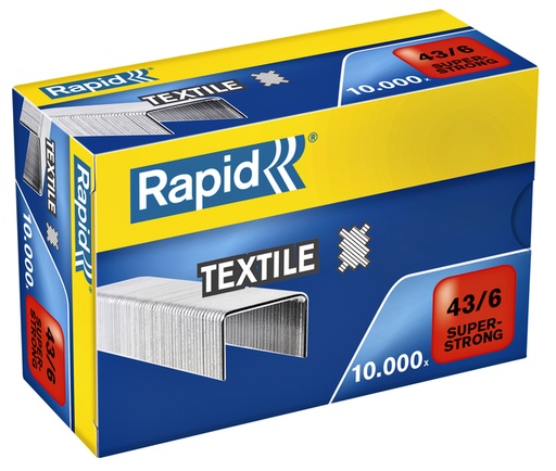 [306218] Nieten Rapid 43/6 textiel gegalvaniseerd strong 10000 stuks