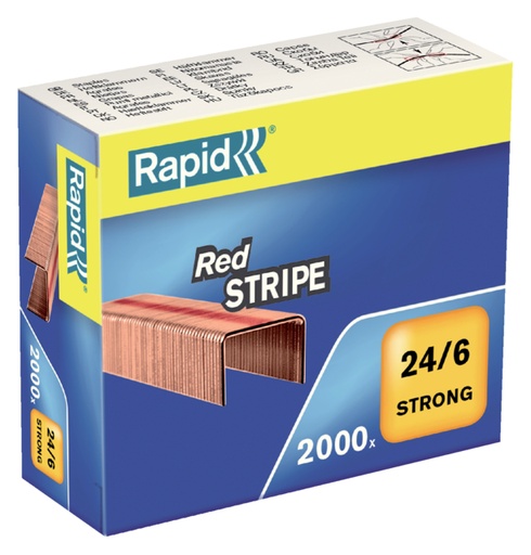 [306026] Nieten Rapid Nieten Rapid 24/6 verkoperd red stripe 2000 stuks