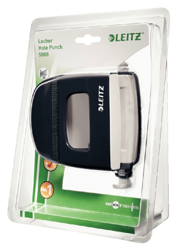 [303032] Perforator Leitz 5008 Nexxt  metaal 30 vel zwart blister