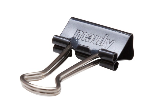 [105996] Pince à papier MAUL 215 Foldback 19mm noir 12 pièces