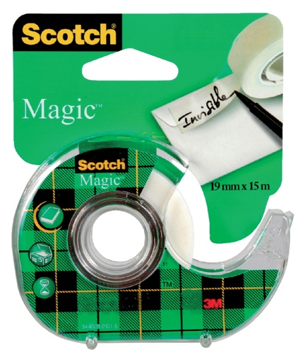 [801155] Ruban adhésif Scotch Magic 810 15mx19mm invisible + dévidoir